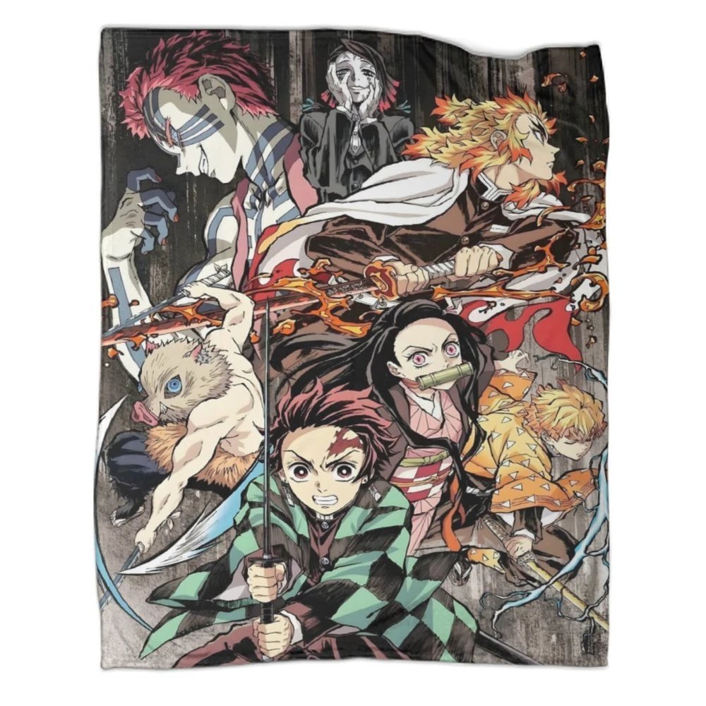 Demon Slayer Tanjiro Nezuko Throw Blanket01
