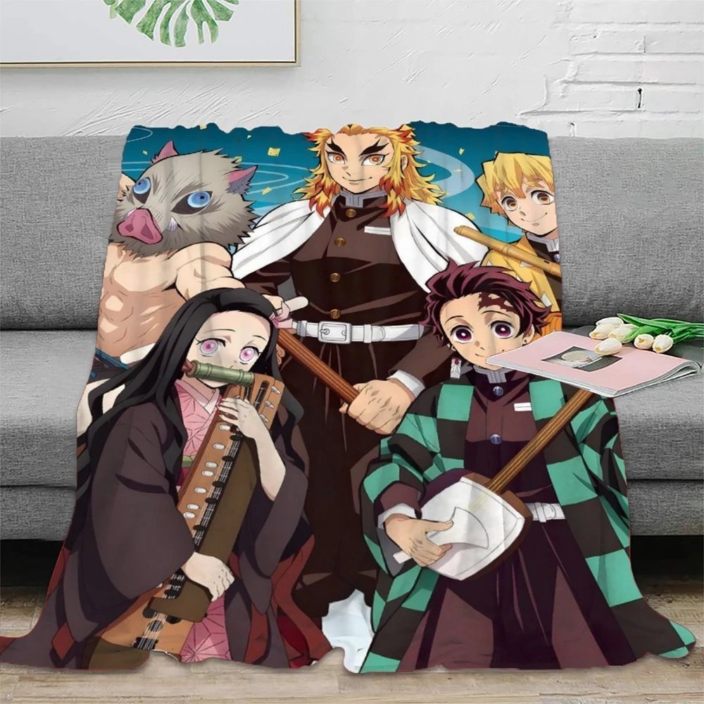 Kamado Tanjiro & Friends Throw Blanket0