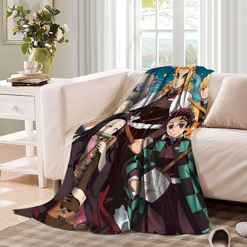 Kamado Tanjiro & Friends Throw Blanket1