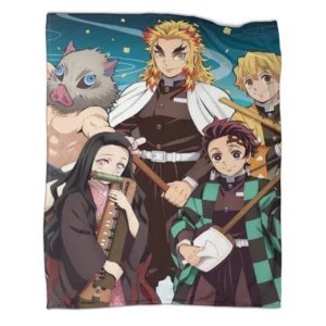 Kamado Tanjiro & Friends Throw Blanket2