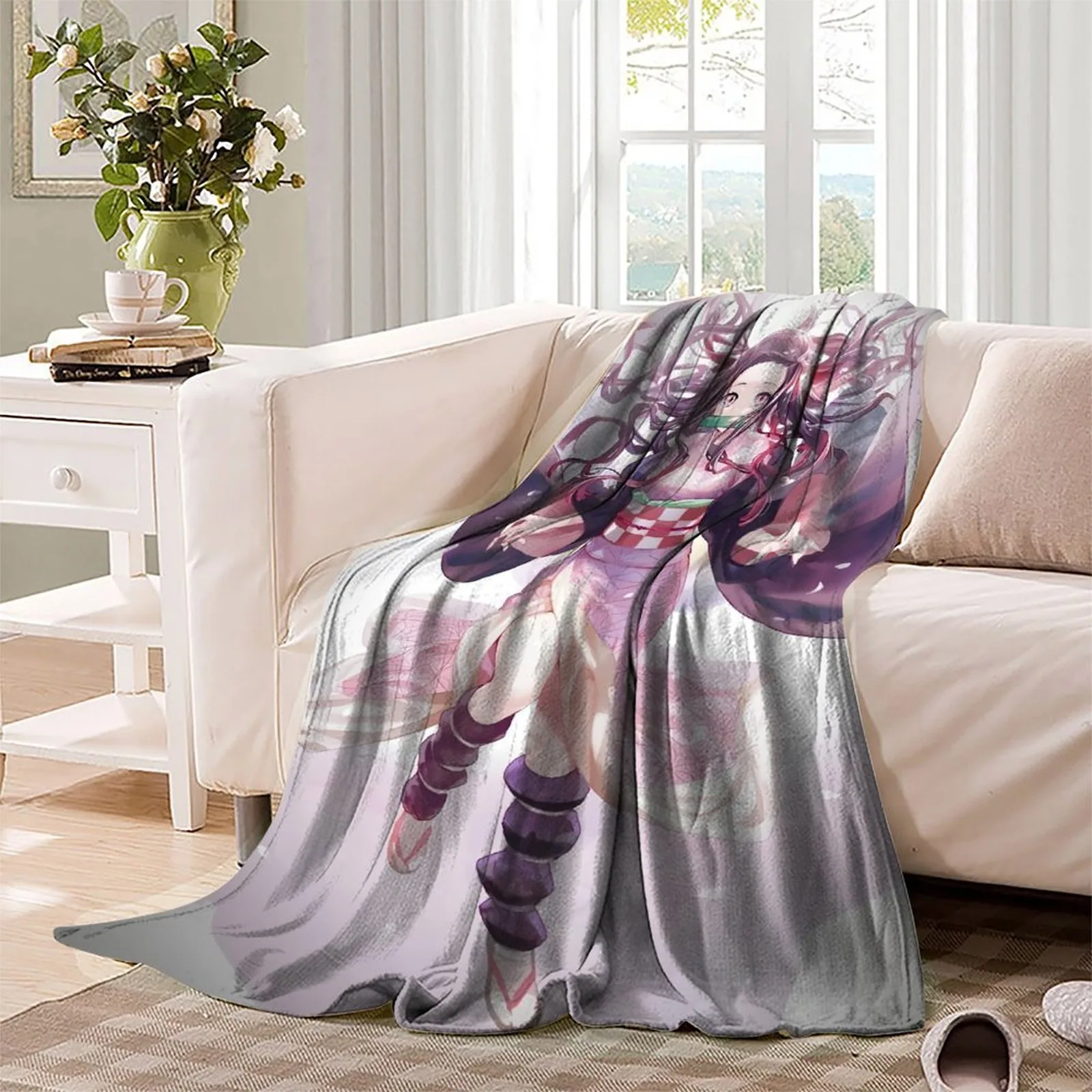 Nezuko Throw Blanket0