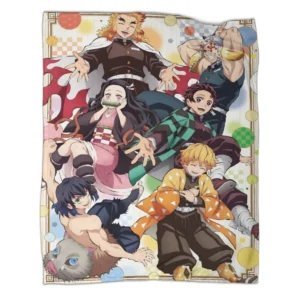 Demon Slayer Characters Throw Blanket2