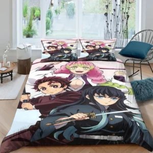 Demon Slayer Kanroji Mitsuri Tokitou Muichirou Tanjiro Bedding Sets - Anime Duvet Cover Set Lucideco