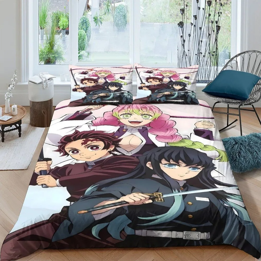 Demon Slayer Mitsuri Tanjiro Muichiro Duvet Cover Set - Image 1