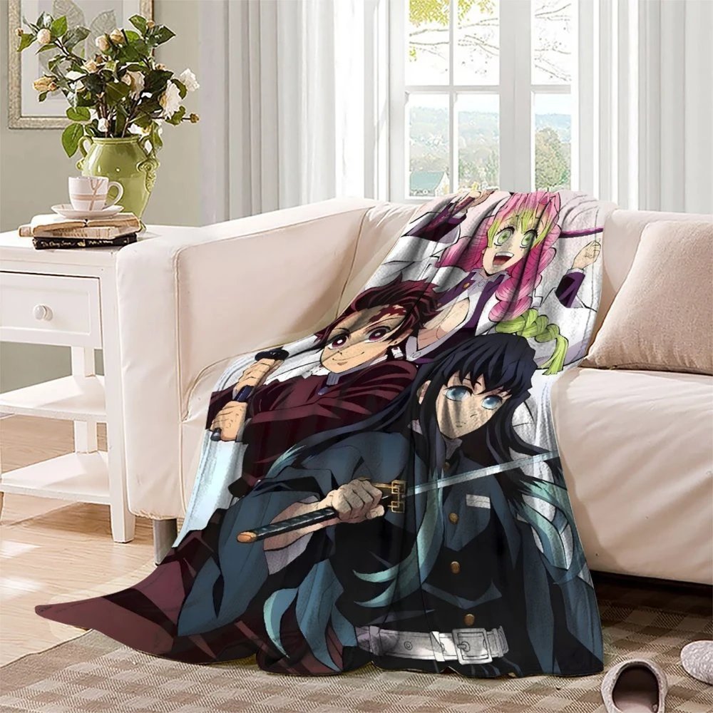 Kanroji Mitsuri Tokitou Muichirou Tanjiro Throw Blanket0