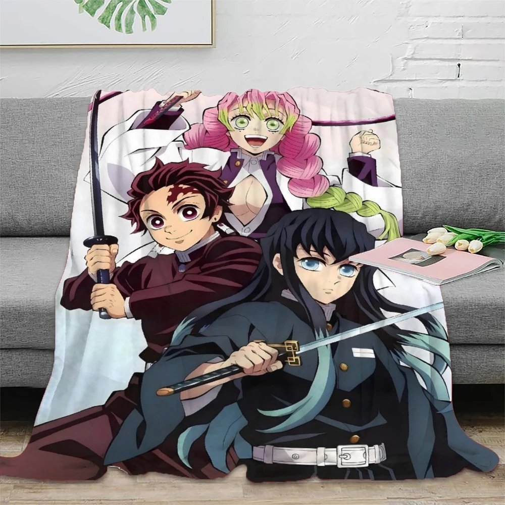Kanroji Mitsuri Tokitou Muichirou Tanjiro Throw Blanket1