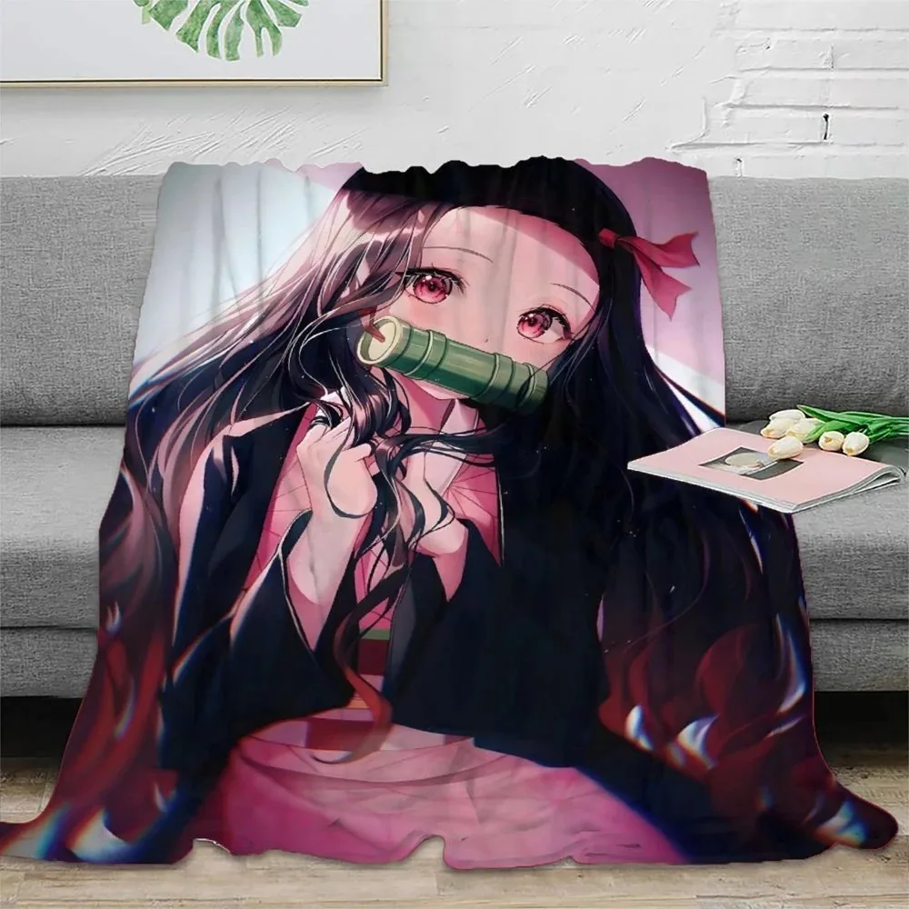 Demon Slayer Nezuko Dark Rose Close-Up Fleece Throw Blanket - Image 2