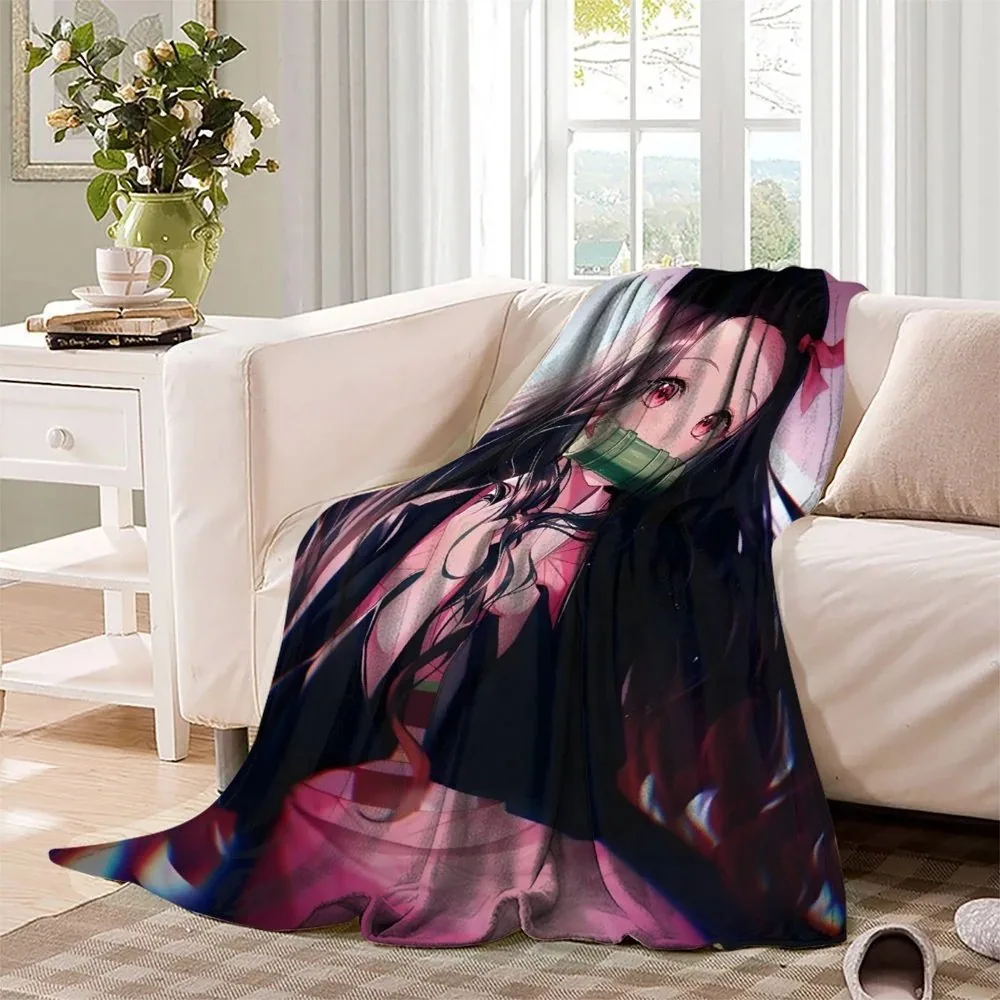 Demon Slayer Nezuko Dark Rose Close-Up Fleece Throw Blanket - Image 3