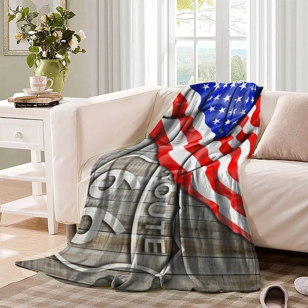 Route 66 and USA Flag1