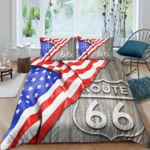 Route 66 and USA Flag2
