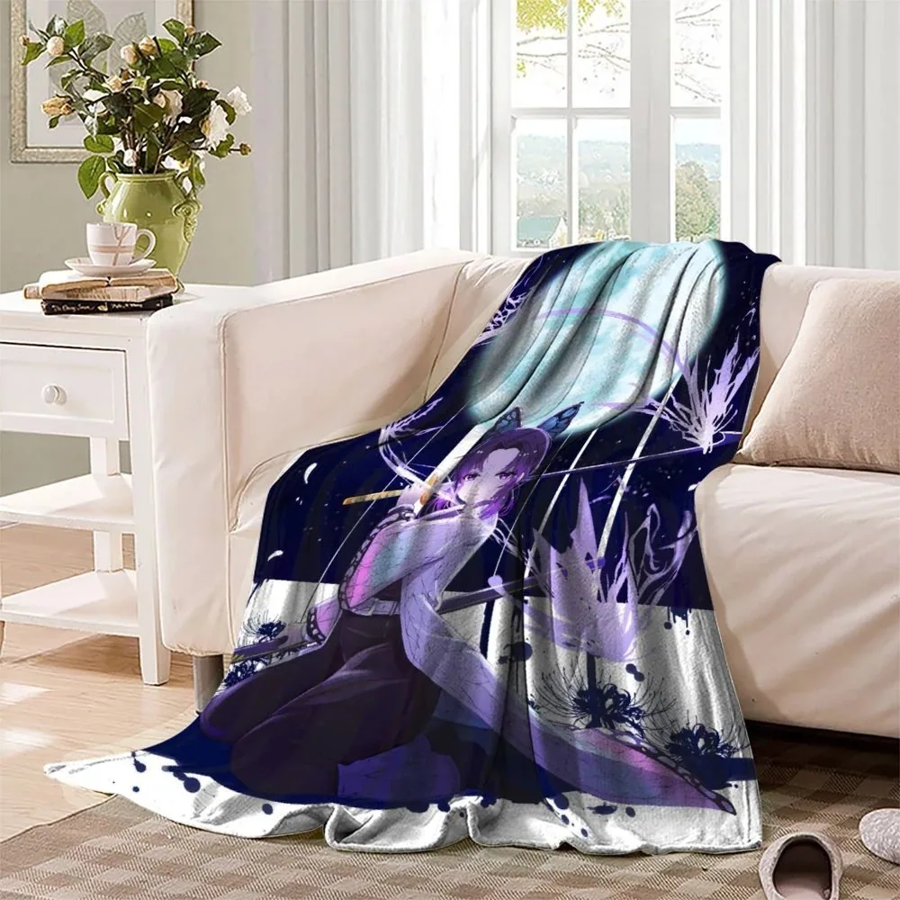 Demon Slayer Shinobu Moonlit Night Fleece Throw Blanket - Image 3