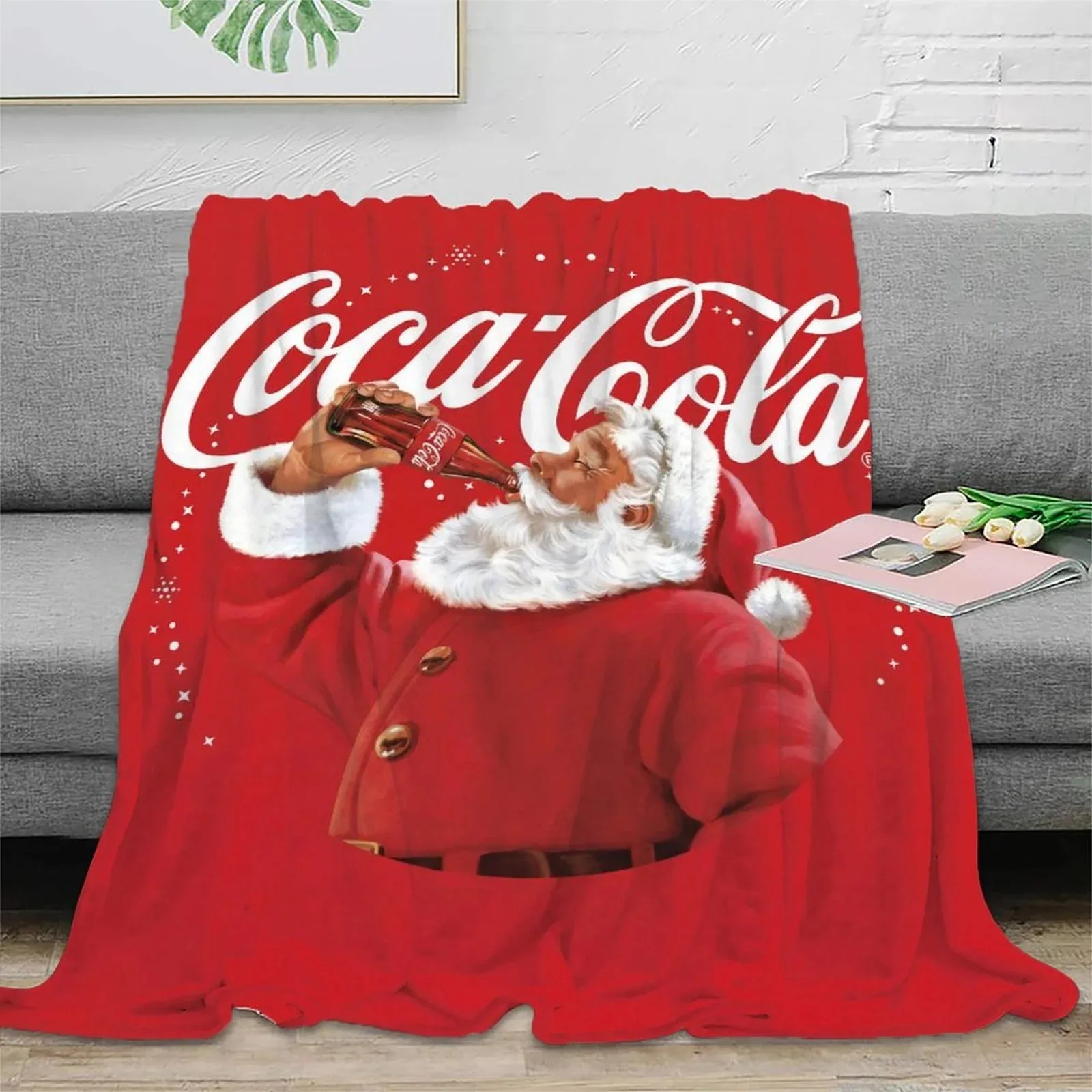 Coca-Cola Santa Red Fleece Throw Blanket - Image 2