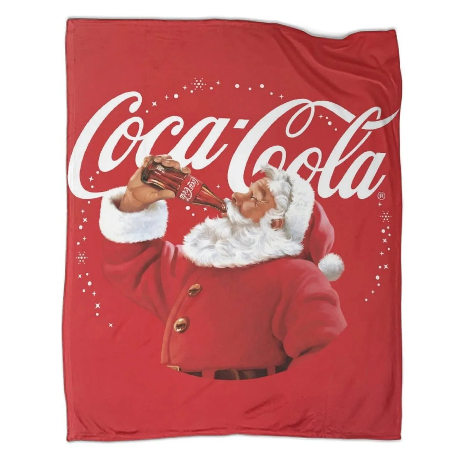 Coca-Cola Santa Red Fleece Throw Blanket - Image 1