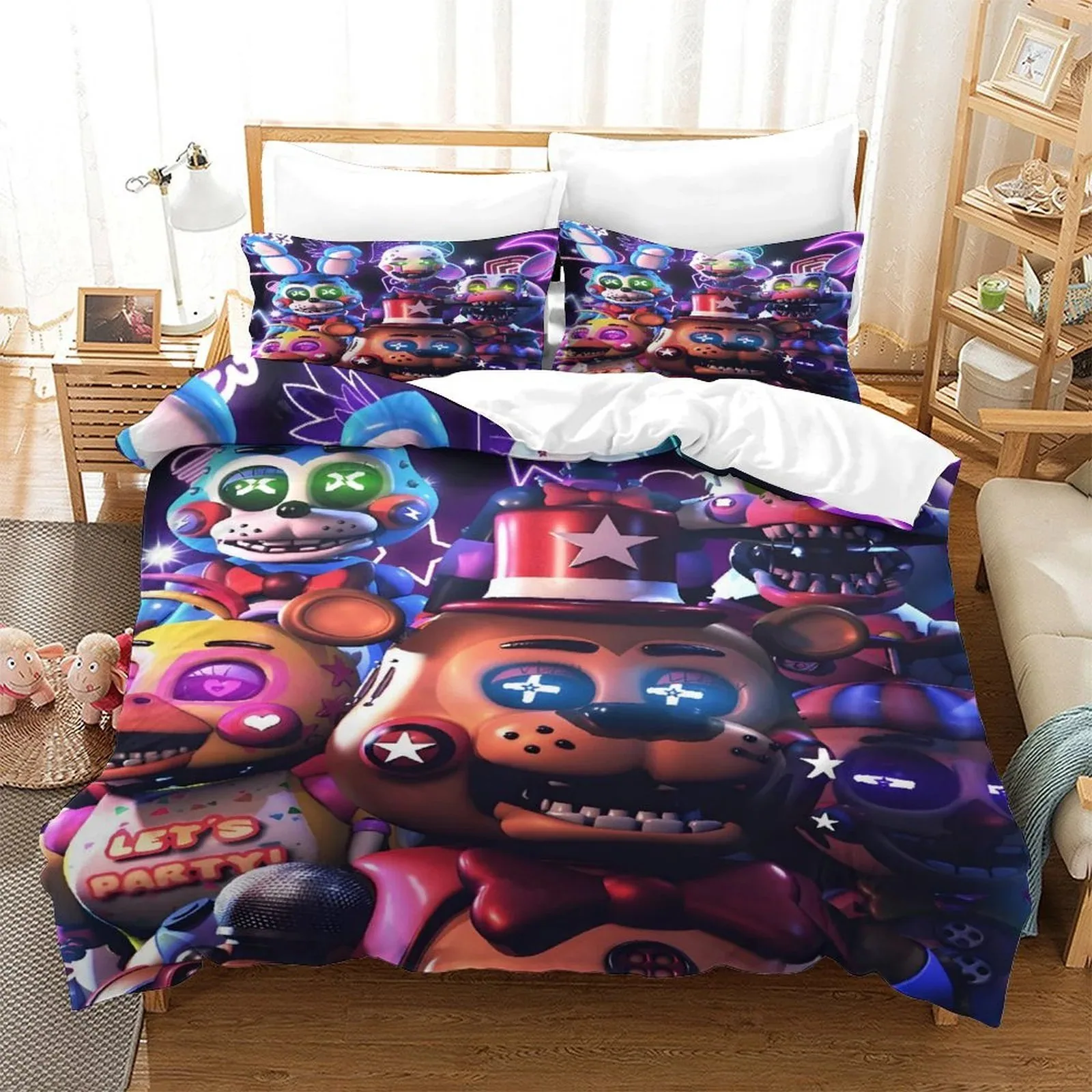 FNAF Five Nights at Freddy's Party Purple Crew Duvet Cover Set - Image 2