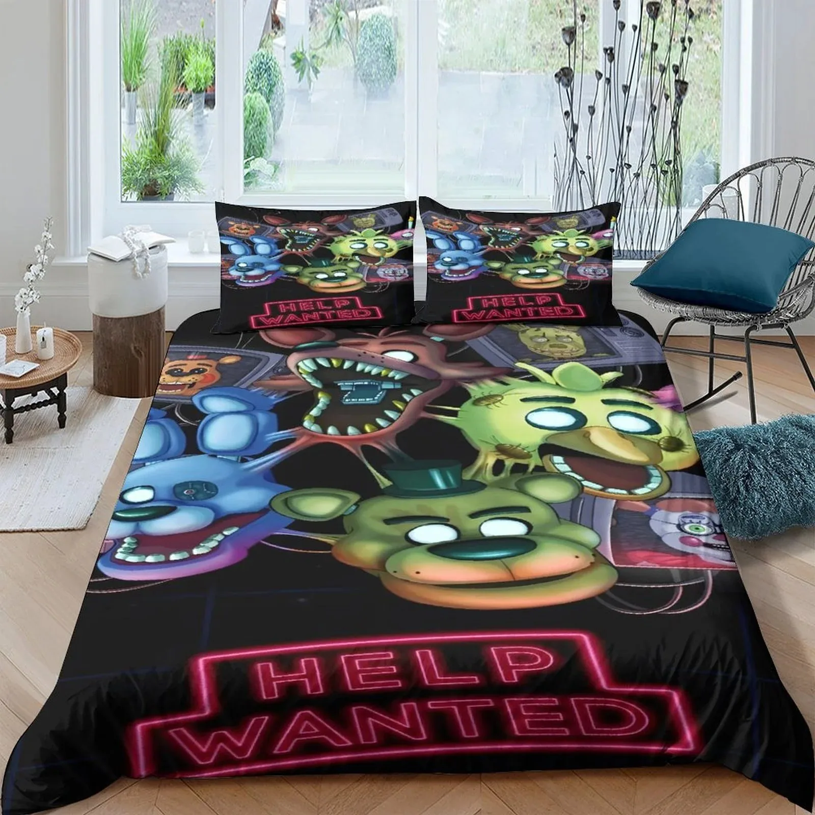 FNAF Five Nights at Freddy's Help Wanted Neon Duvet Cover Set - Image 2