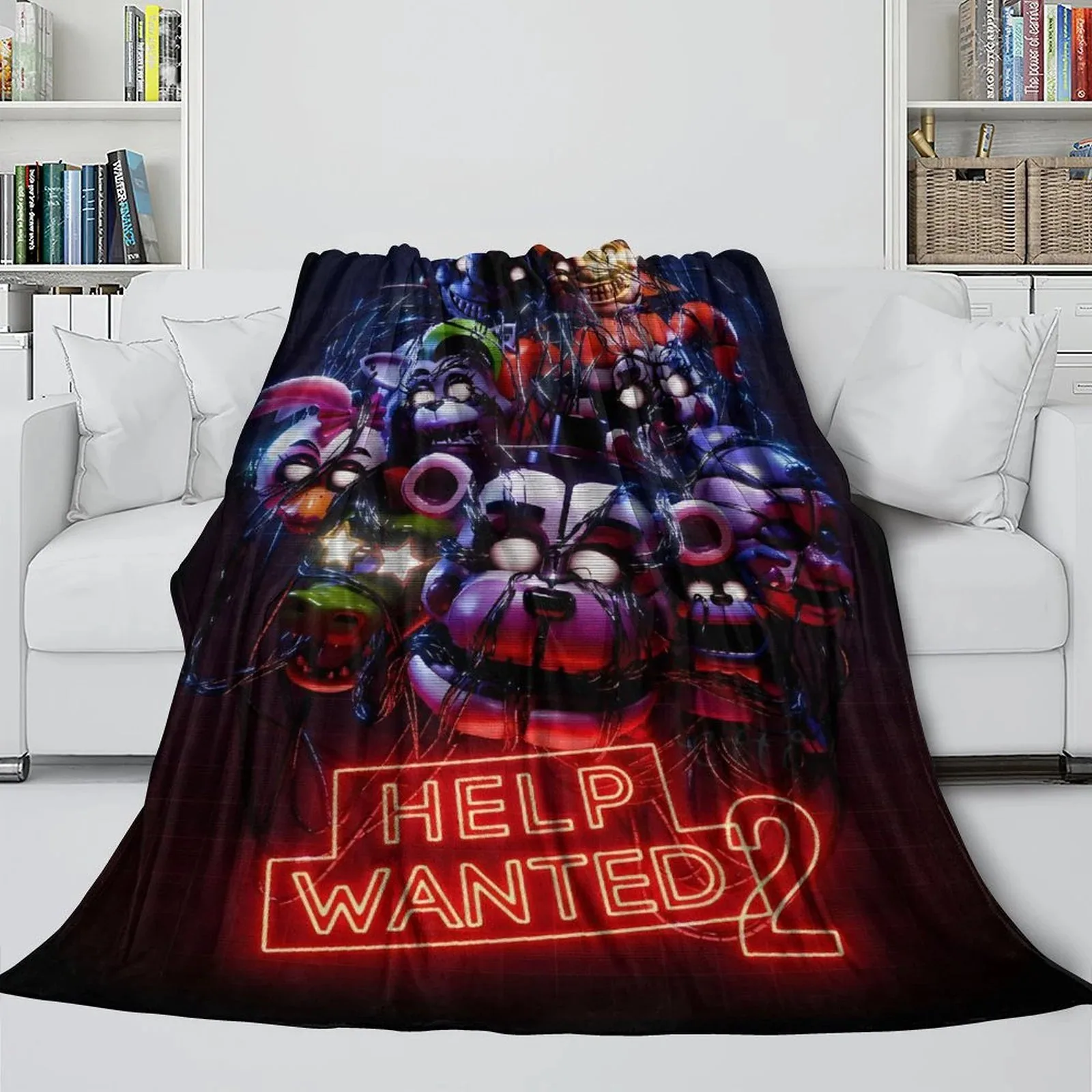 FNAF Five Nights at Freddy's Help Wanted 2 Red Fleece Throw Blanket - Image 3