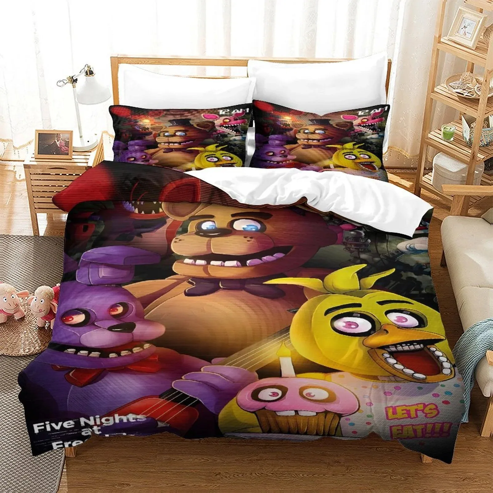 FNAF Five Nights at Freddy's Cupcake Duo Purple Duvet Cover Set - Image 2
