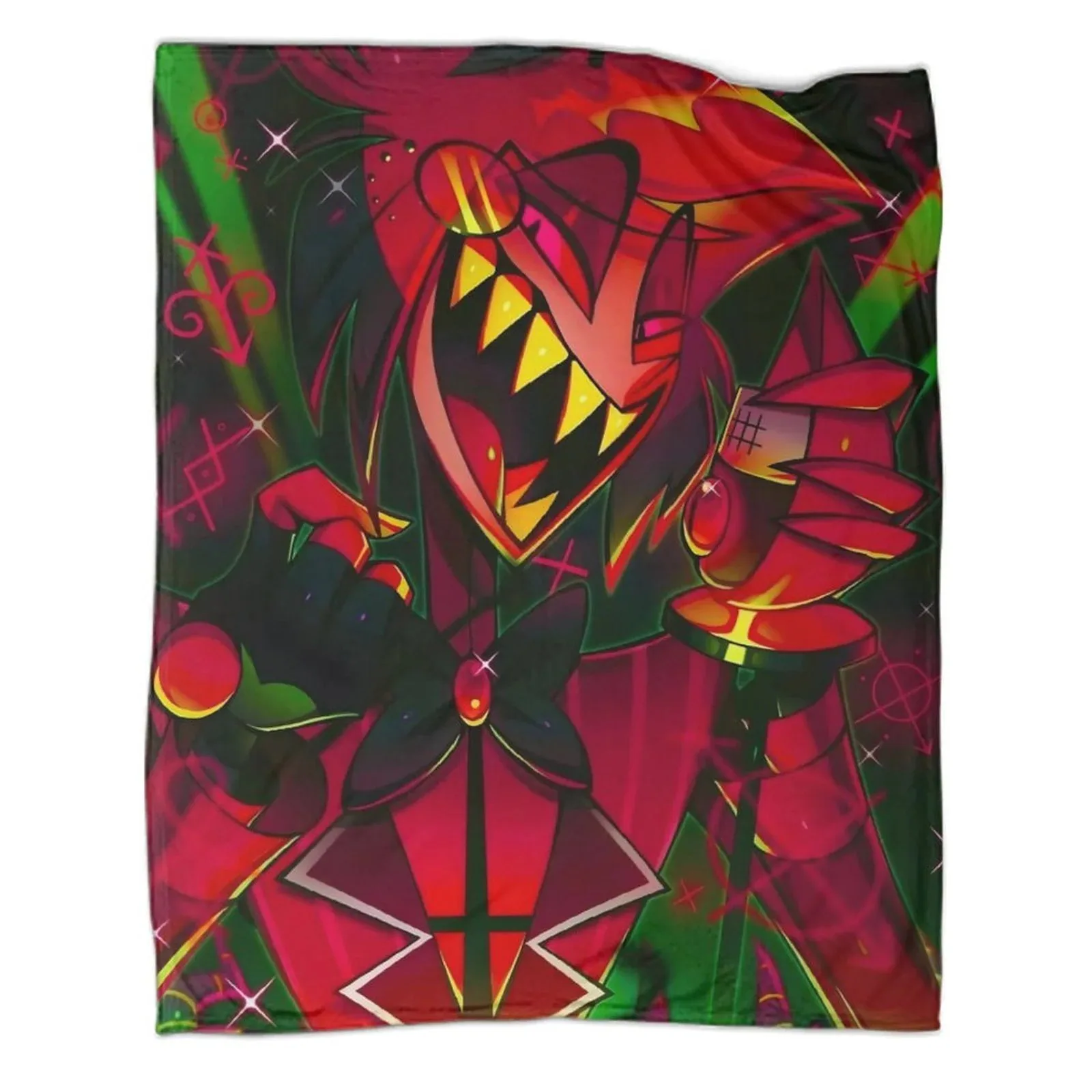 Hazbin Hotel Demon Form Red Fleece Throw Blanket - Image 1