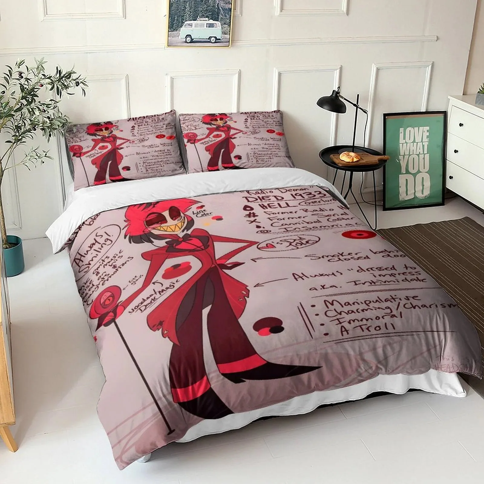 Hazbin Hotel Notebook Pale Pink Duvet Cover Set - Image 1