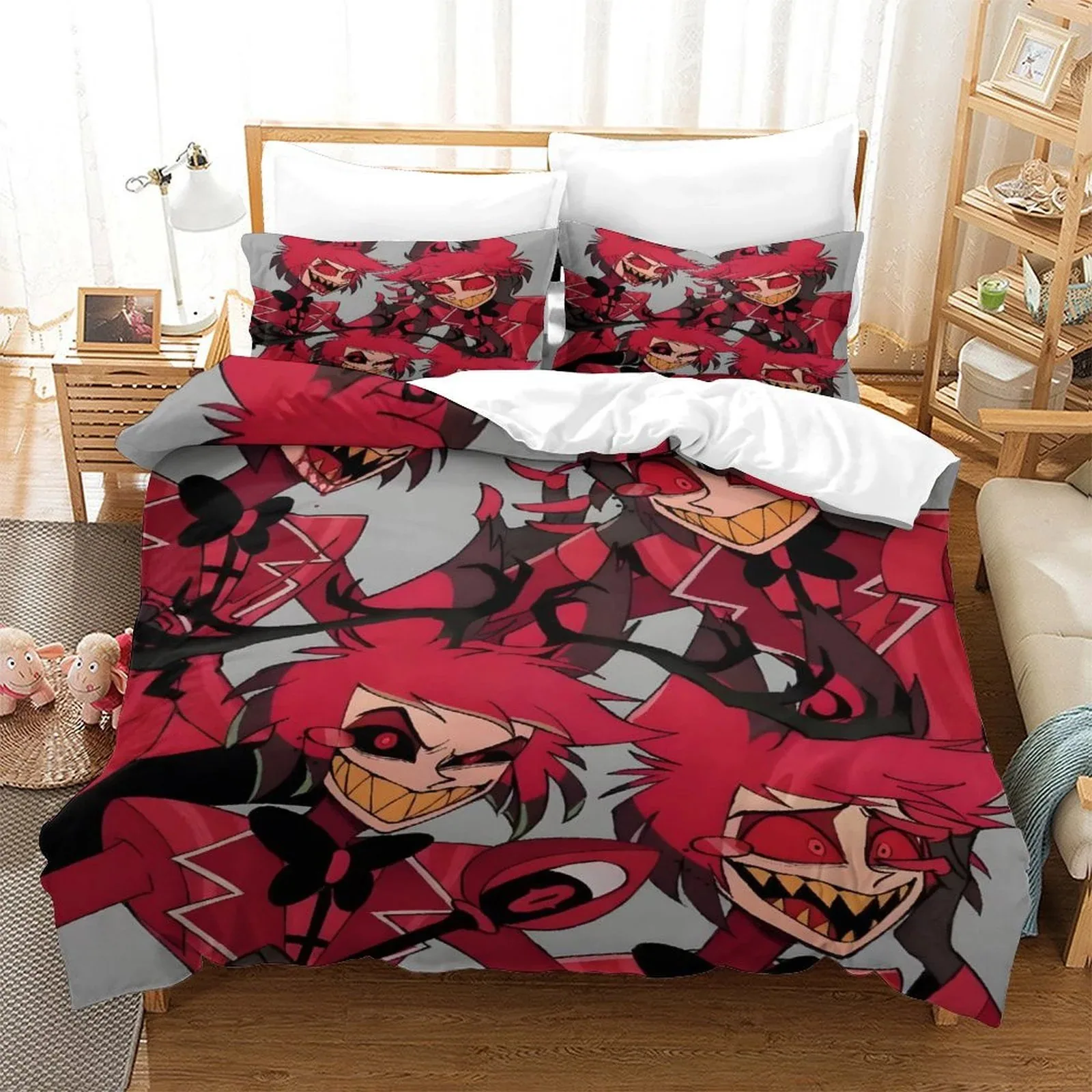 Hazbin Hotel Red Grin Collage Duvet Cover Set - Image 2