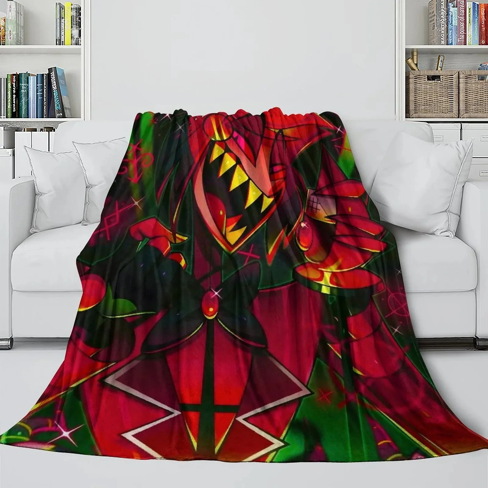 Hazbin Hotel Demon Form Red Fleece Throw Blanket - Image 3