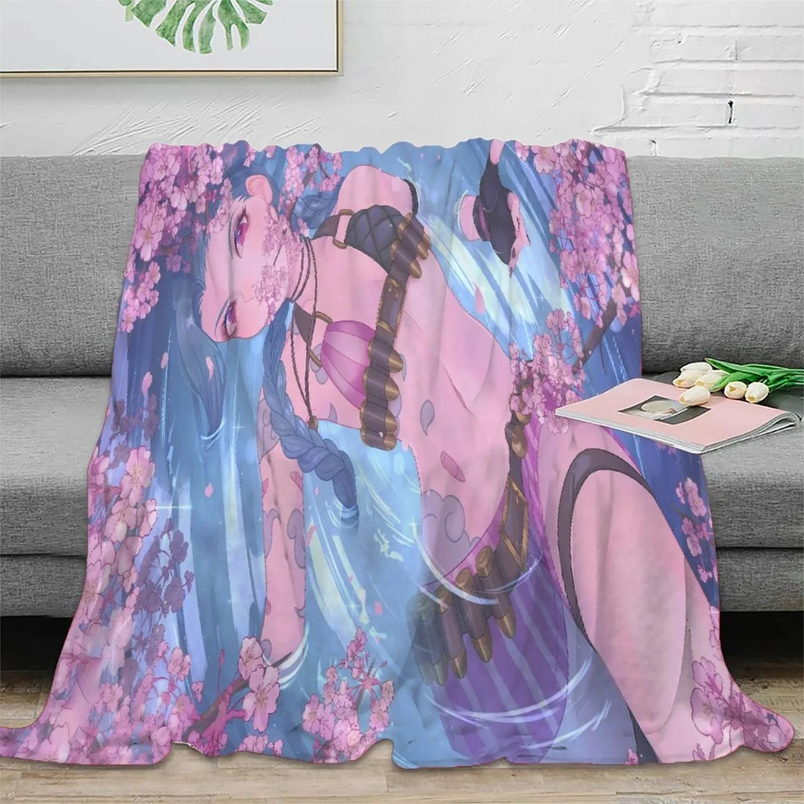 Arcane Jinx Cherry Blossom Pastel Fleece Throw Blanket - Image 2