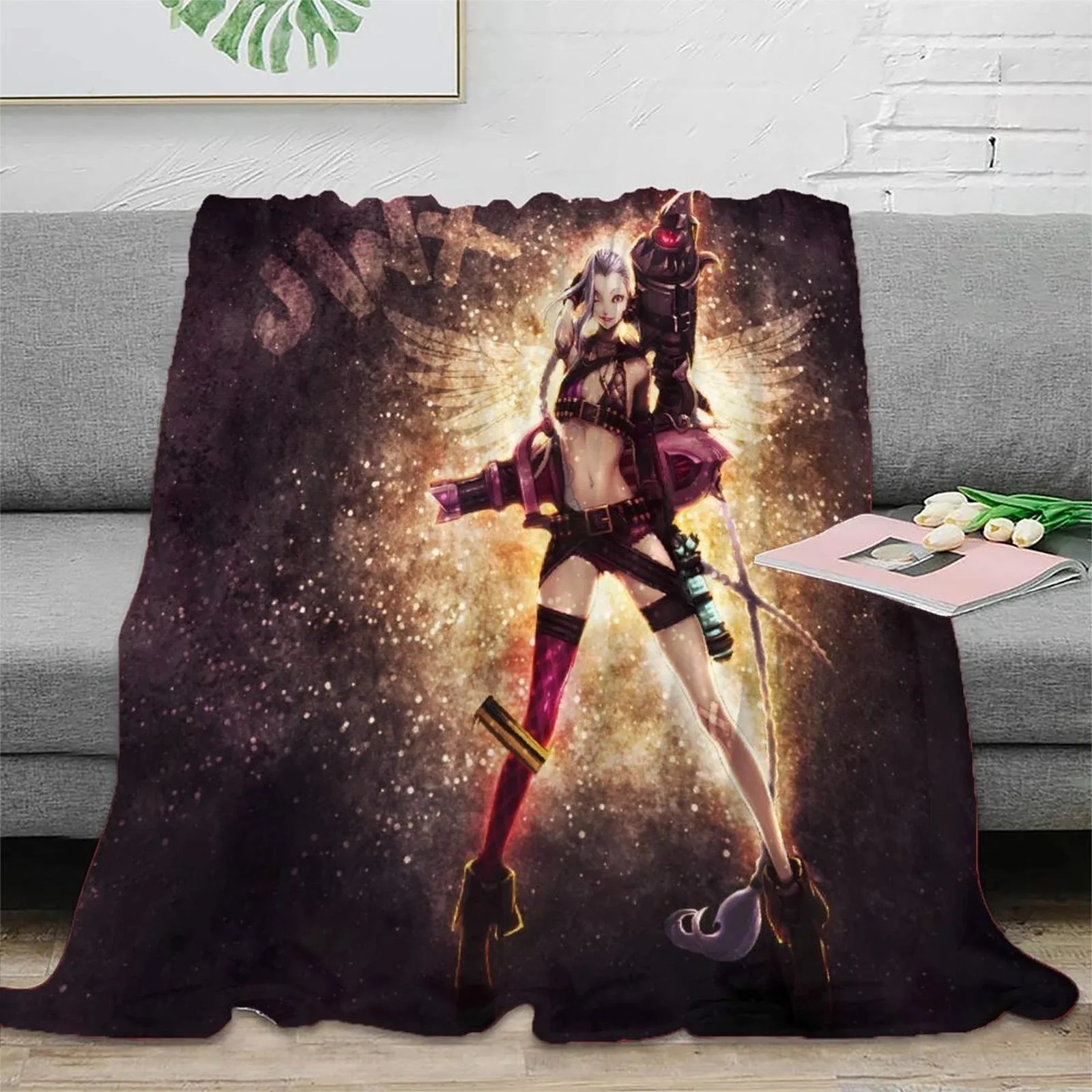Arcane Jinx Golden Sparkle Fleece Throw Blanket - Image 2