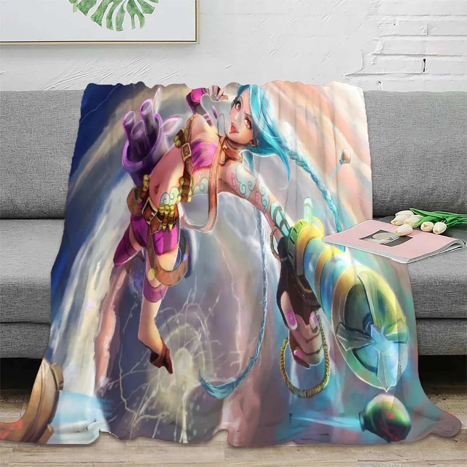 Arcane Jinx Pale Blue Recline Fleece Throw Blanket - Image 2