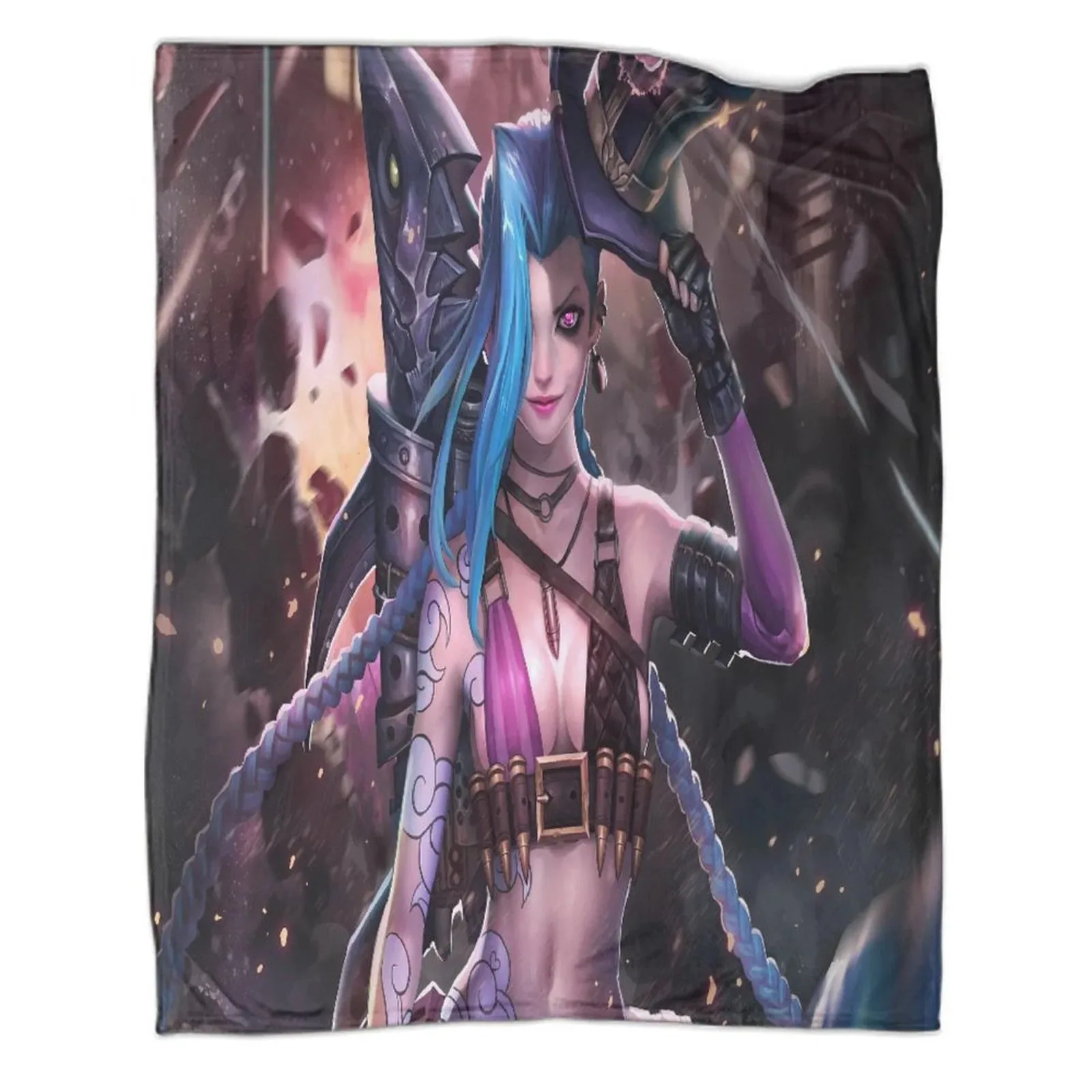 Arcane Jinx Twilight Rope Fleece Throw Blanket - Image 1