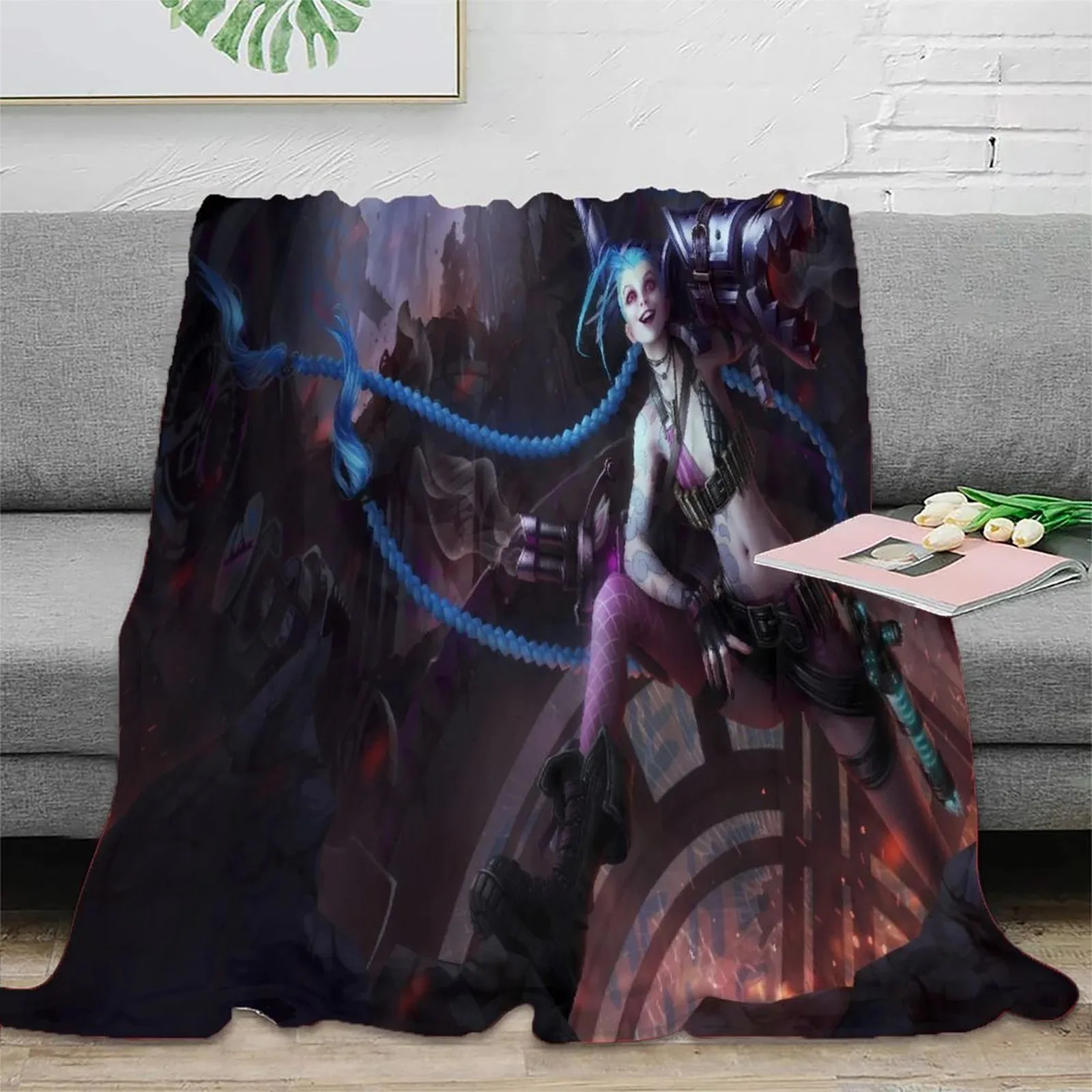 Arcane Jinx Shadow Chains Maroon Fleece Throw Blanket - Image 3