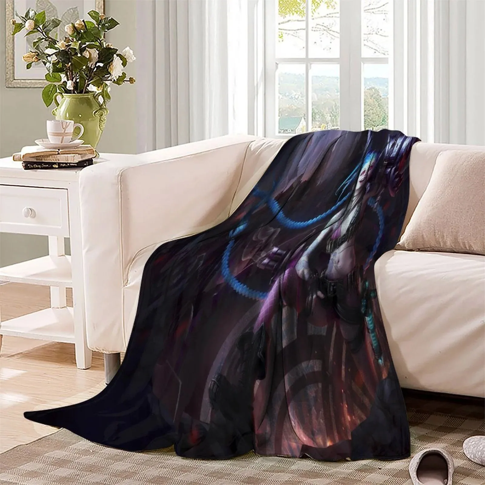Arcane Jinx Shadow Chains Maroon Fleece Throw Blanket - Image 2