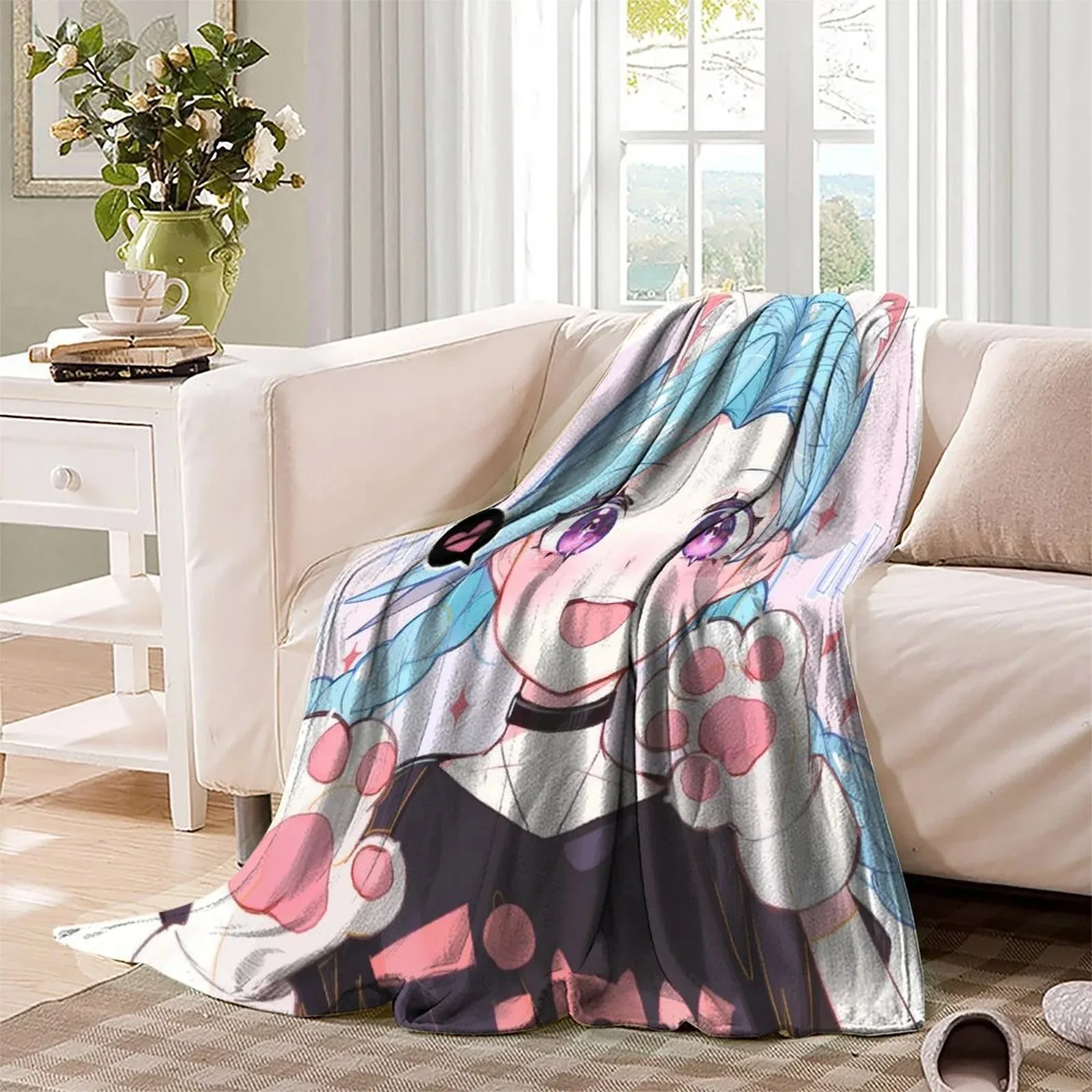 Arcane Jinx Chibi Cat Paws Pastel Fleece Throw Blanket - Image 3