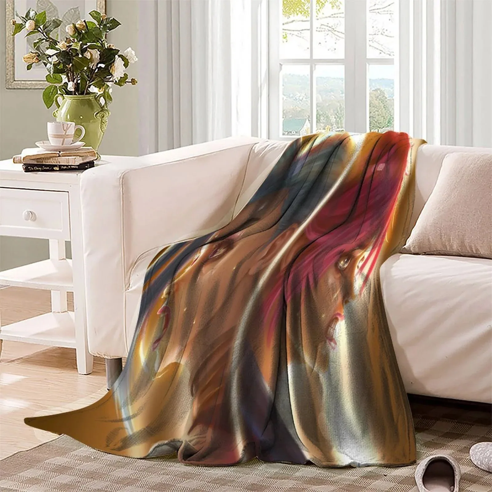 Arcane Jinx Sisters Split Gold Fleece Throw Blanket - Image 3