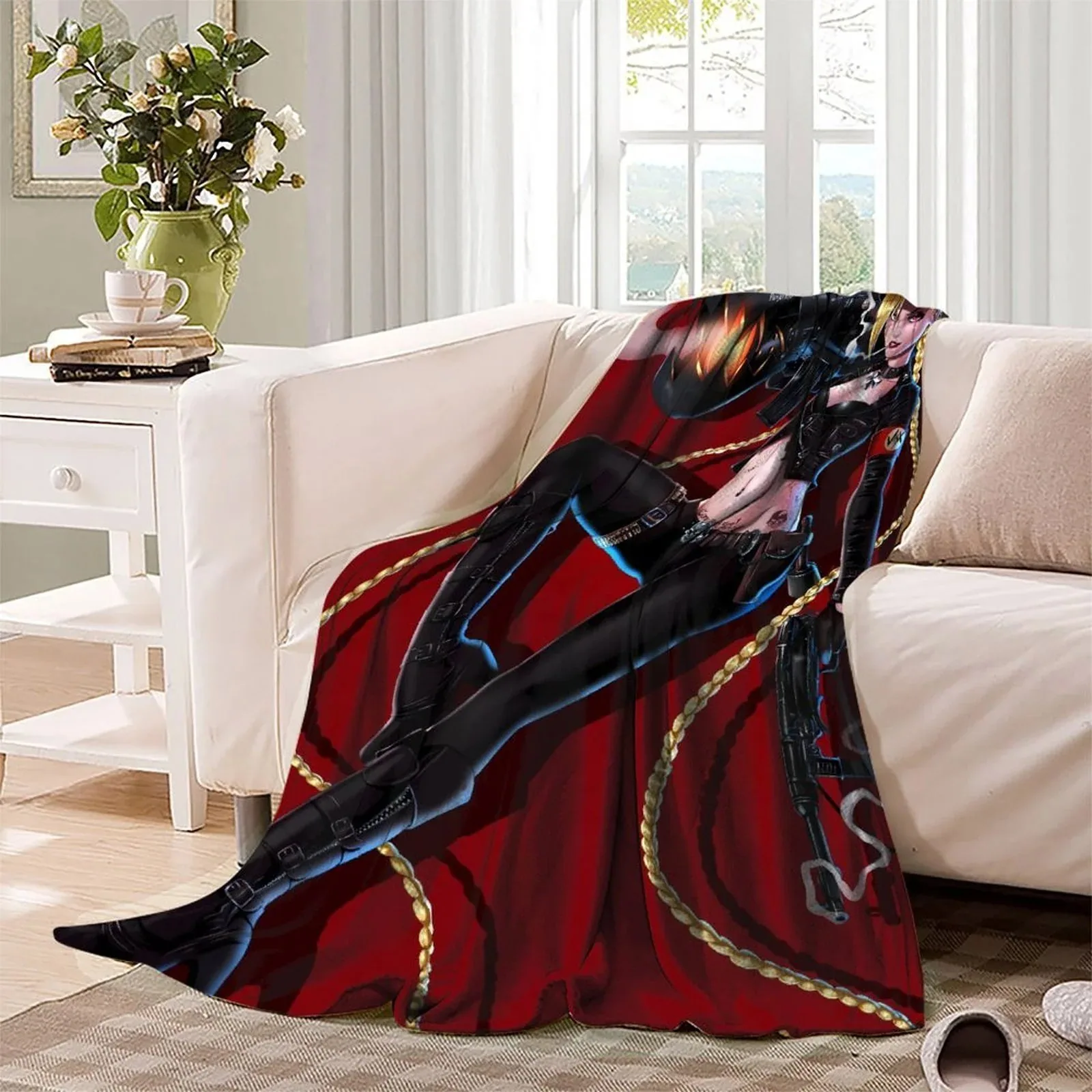 Arcane Jinx Crimson Chains Fleece Throw Blanket - Image 3