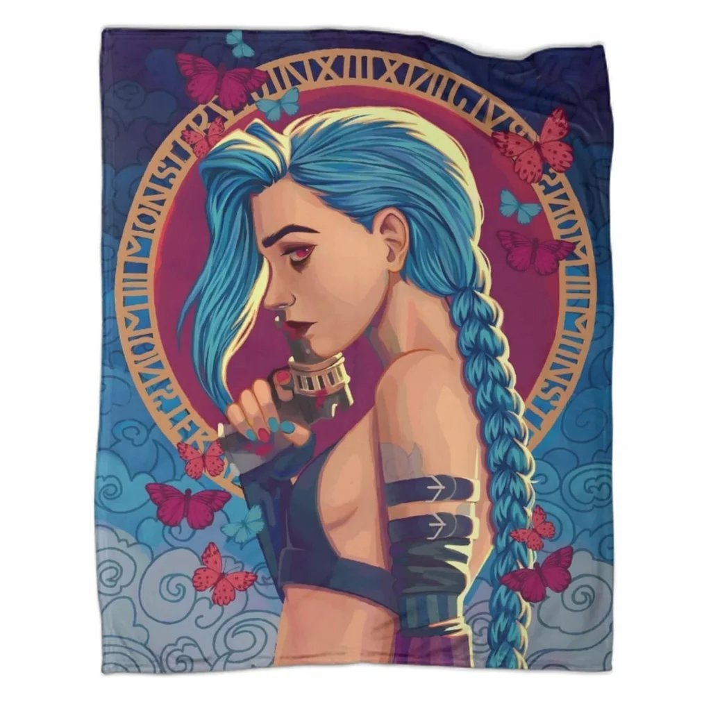 Arcane Jinx Red Moon Butterflies Fleece Throw Blanket - Image 1