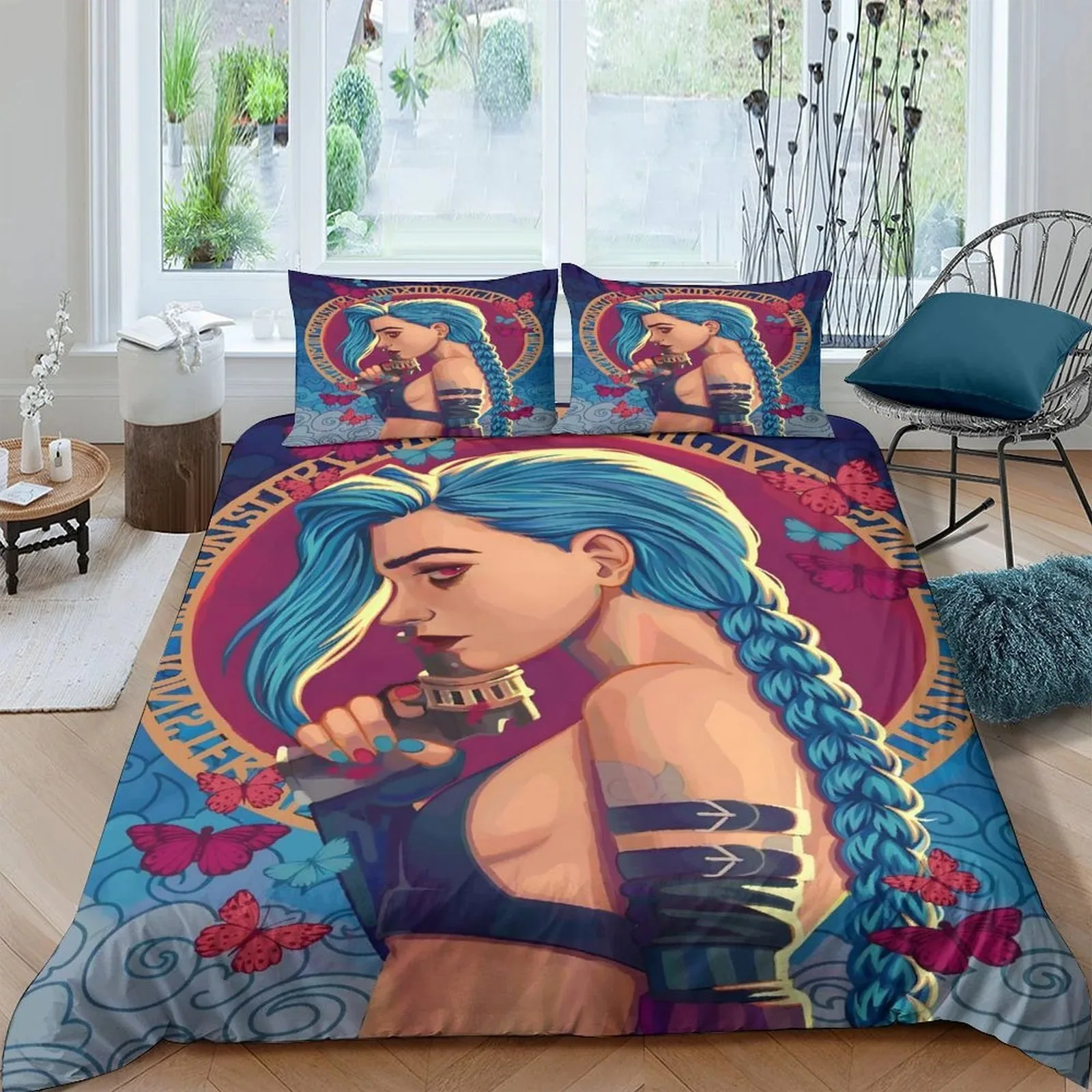 Arcane Jinx Red Moon Emblem Duvet Cover Set - Image 2