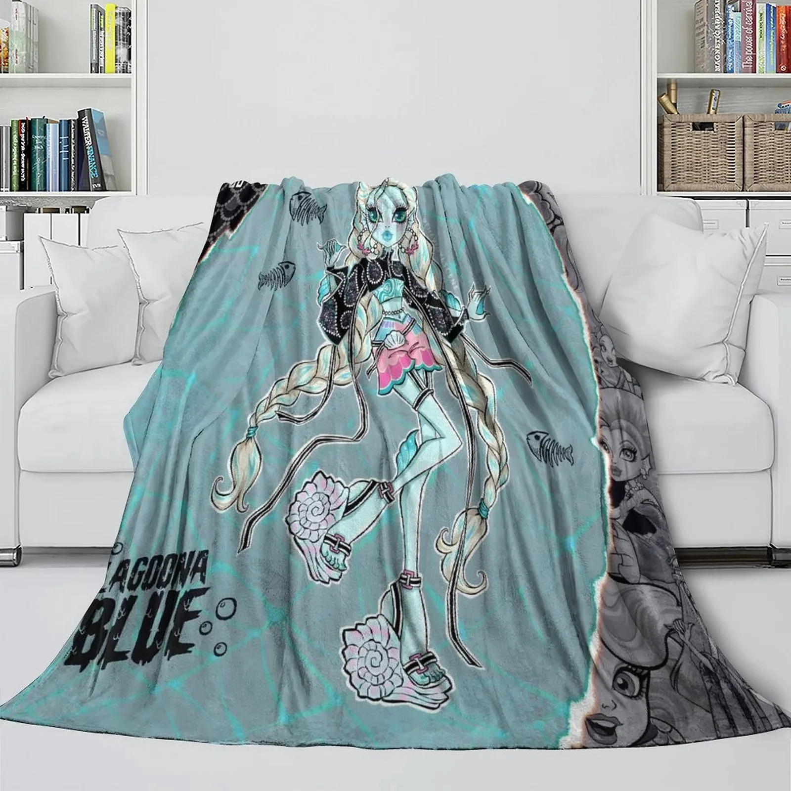 Monster High Lagoona Teal Fleece Throw Blanket - Image 3