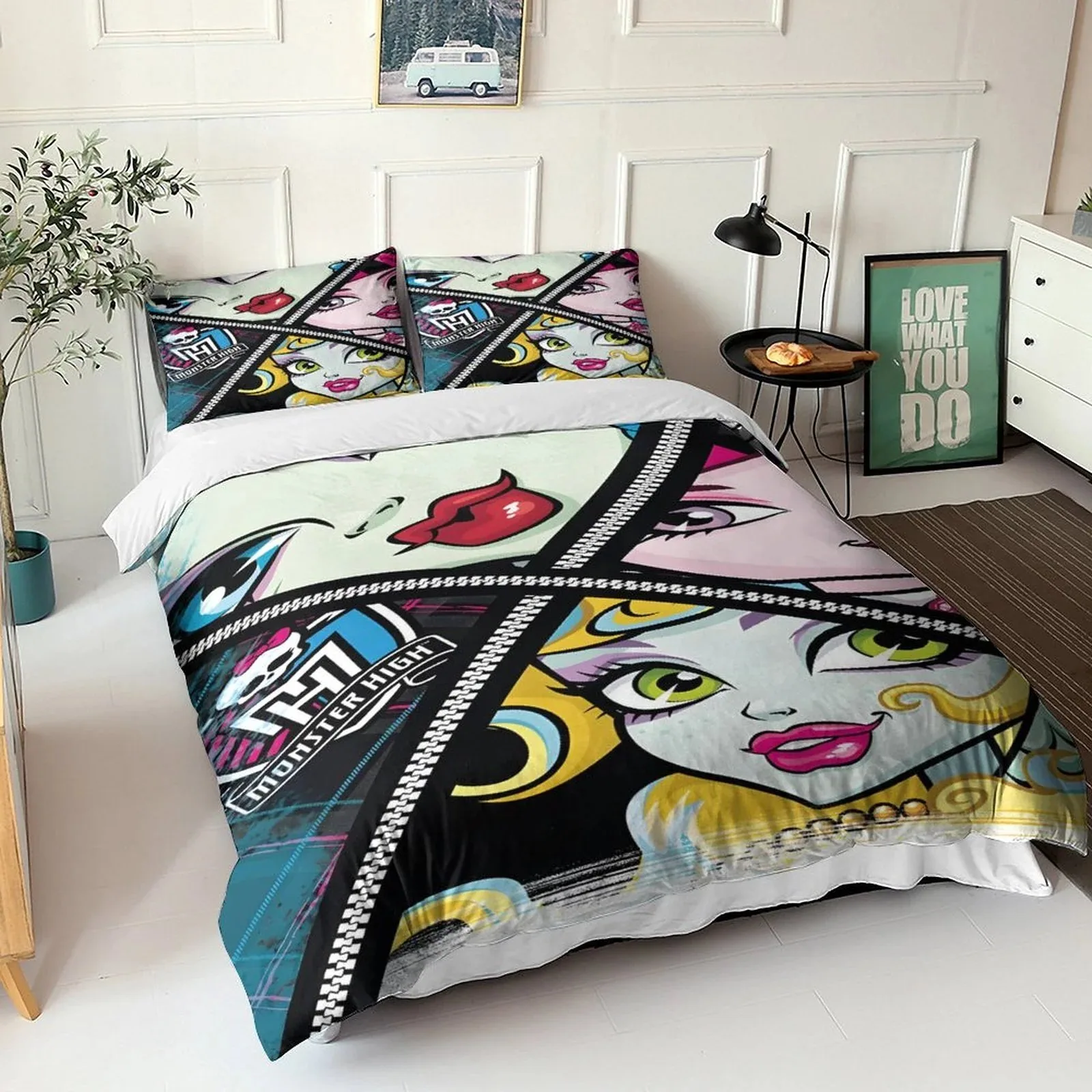 Monster High Zipper Split Faces Duvet Cover Set - Image 2