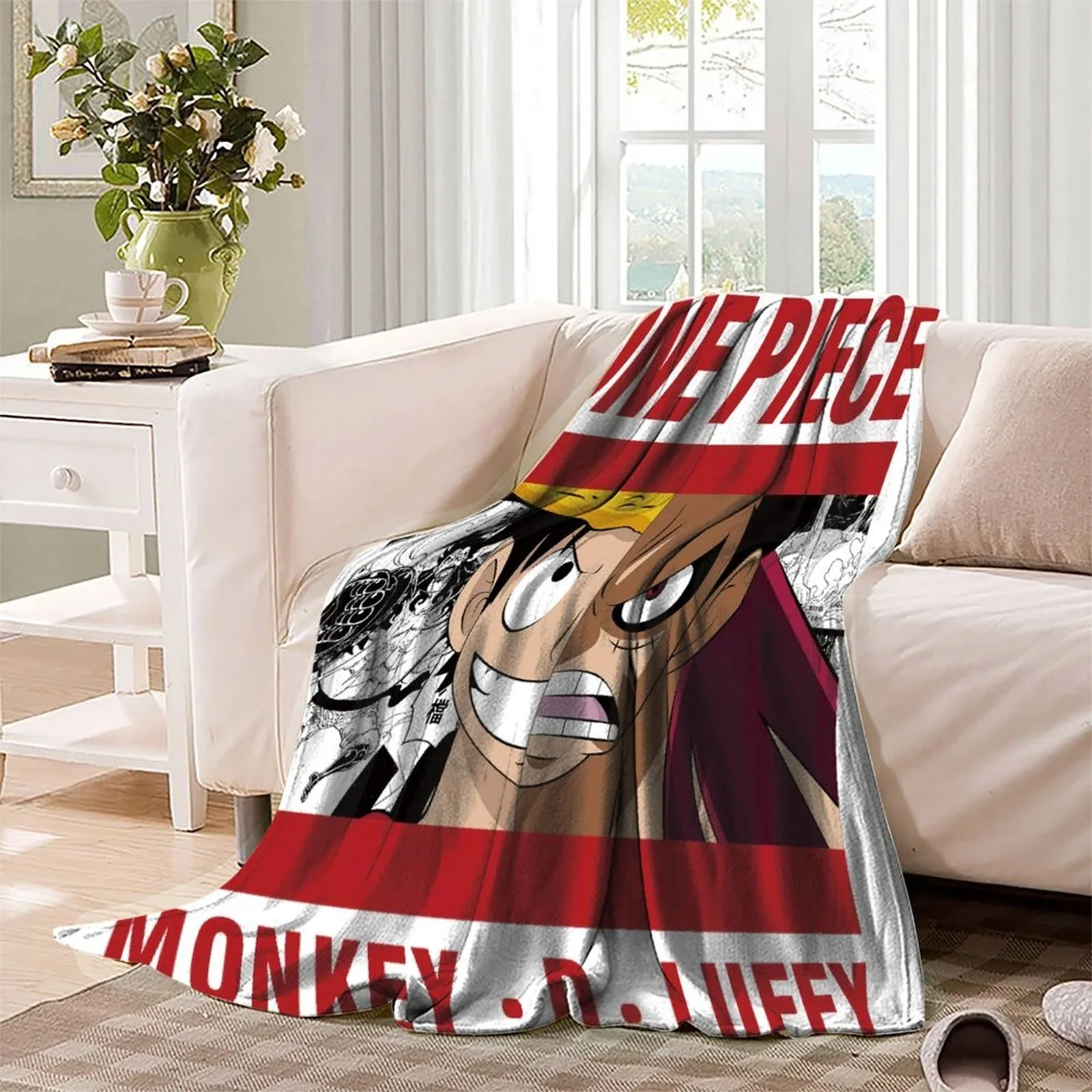 One Piece Manga Panel Red Fleece Throw Blanket - Image 3