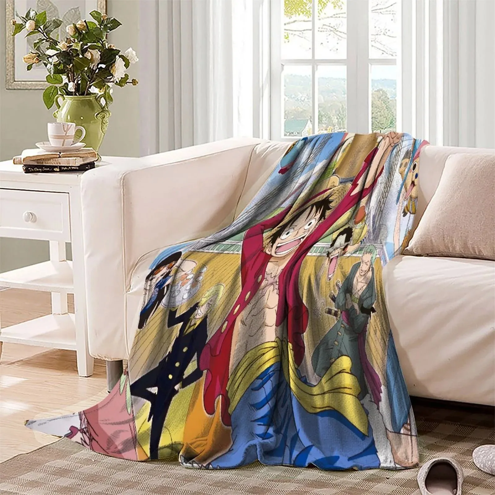 One Piece Ship Deck Crew Fleece Throw Blanket - Image 3