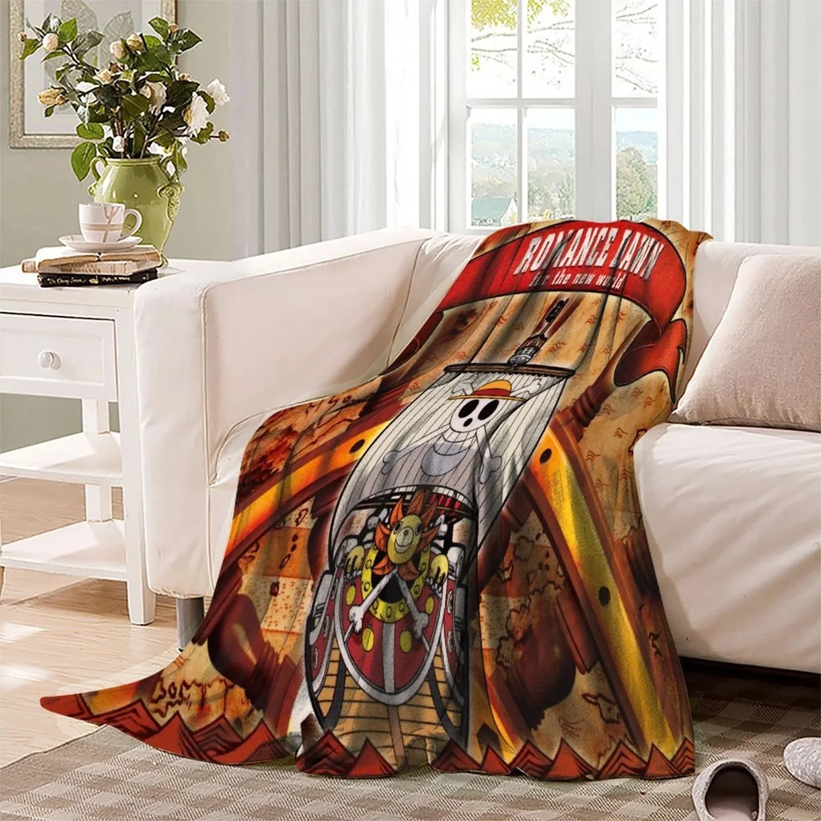 One Piece Romance Dawn Ship Fleece Throw Blanket - Image 3