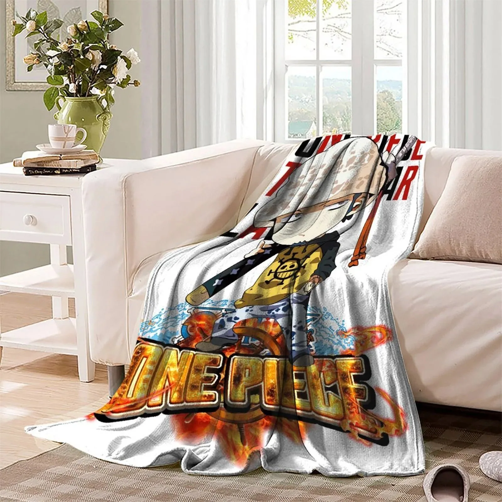 One Piece Trafalgar Law Chibi Fleece Throw Blanket - Image 3