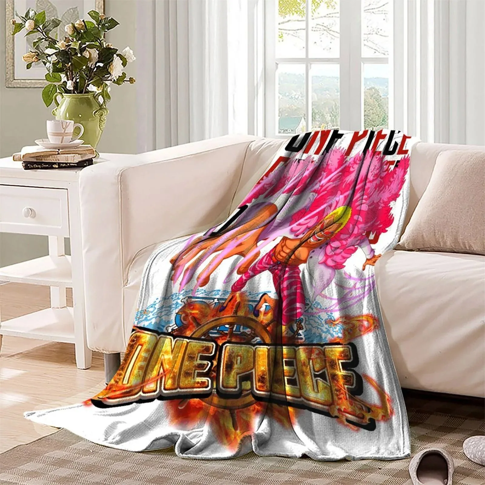 One Piece Doflamingo Fleece Throw Blanket - Image 3