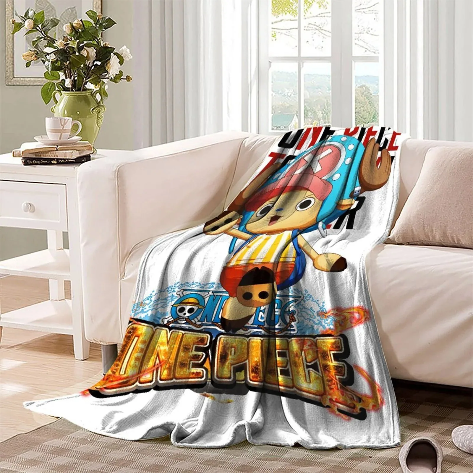 One Piece Tony Tony Chopper Fleece Throw Blanket - Image 3
