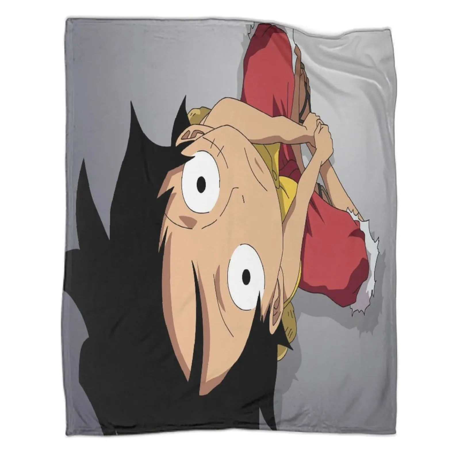 One Piece Silly Face Monochrome Fleece Throw Blanket - Image 1