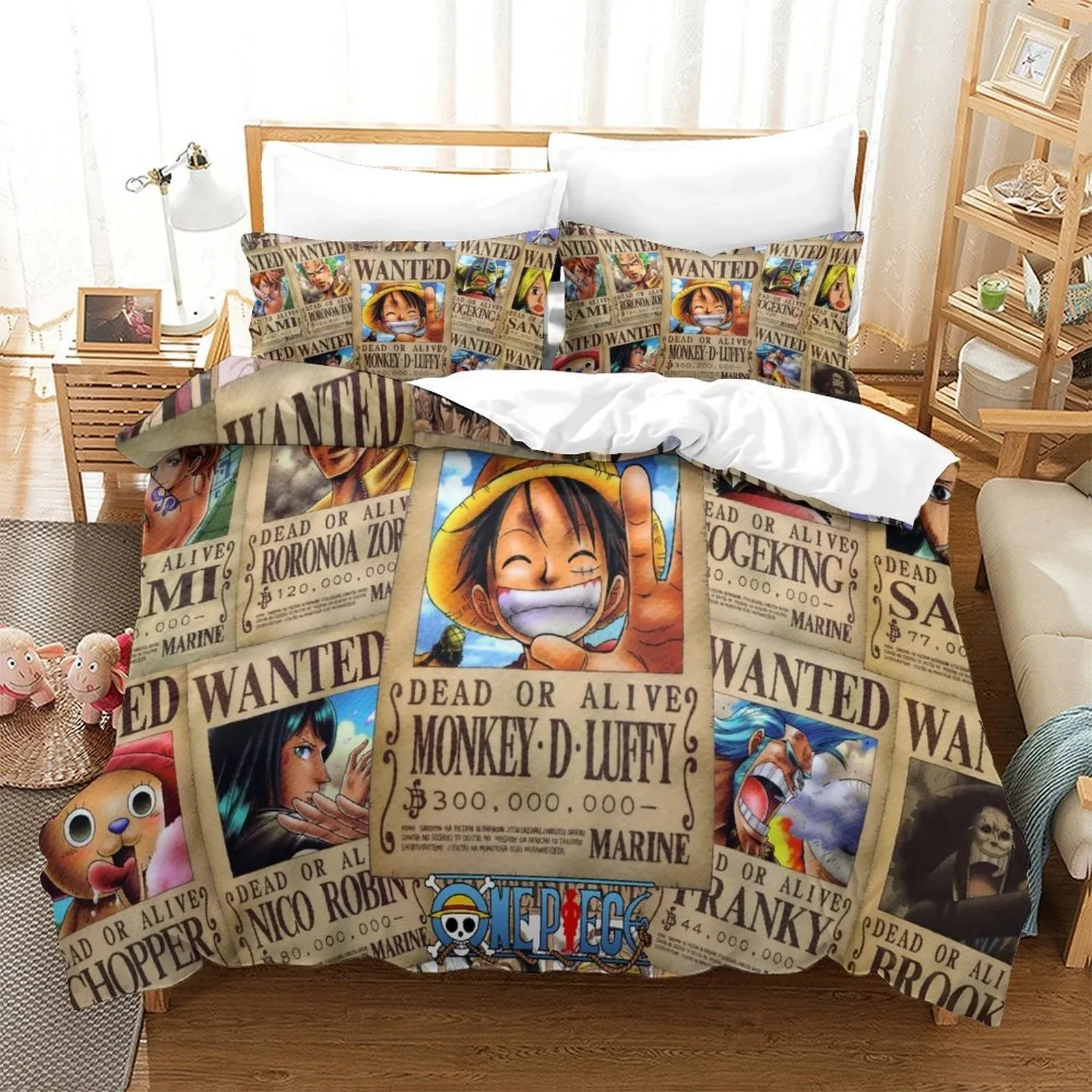One Piece Wanted Posters Duvet Cover Set - Image 2