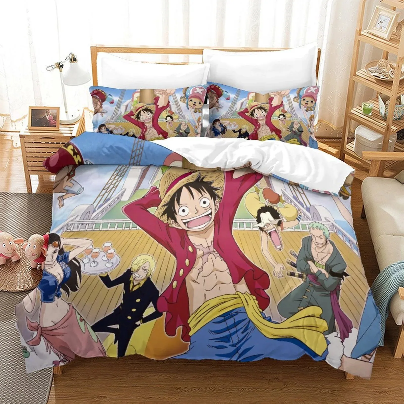 One Piece Blue Sky Crew Duvet Cover Set - Image 1