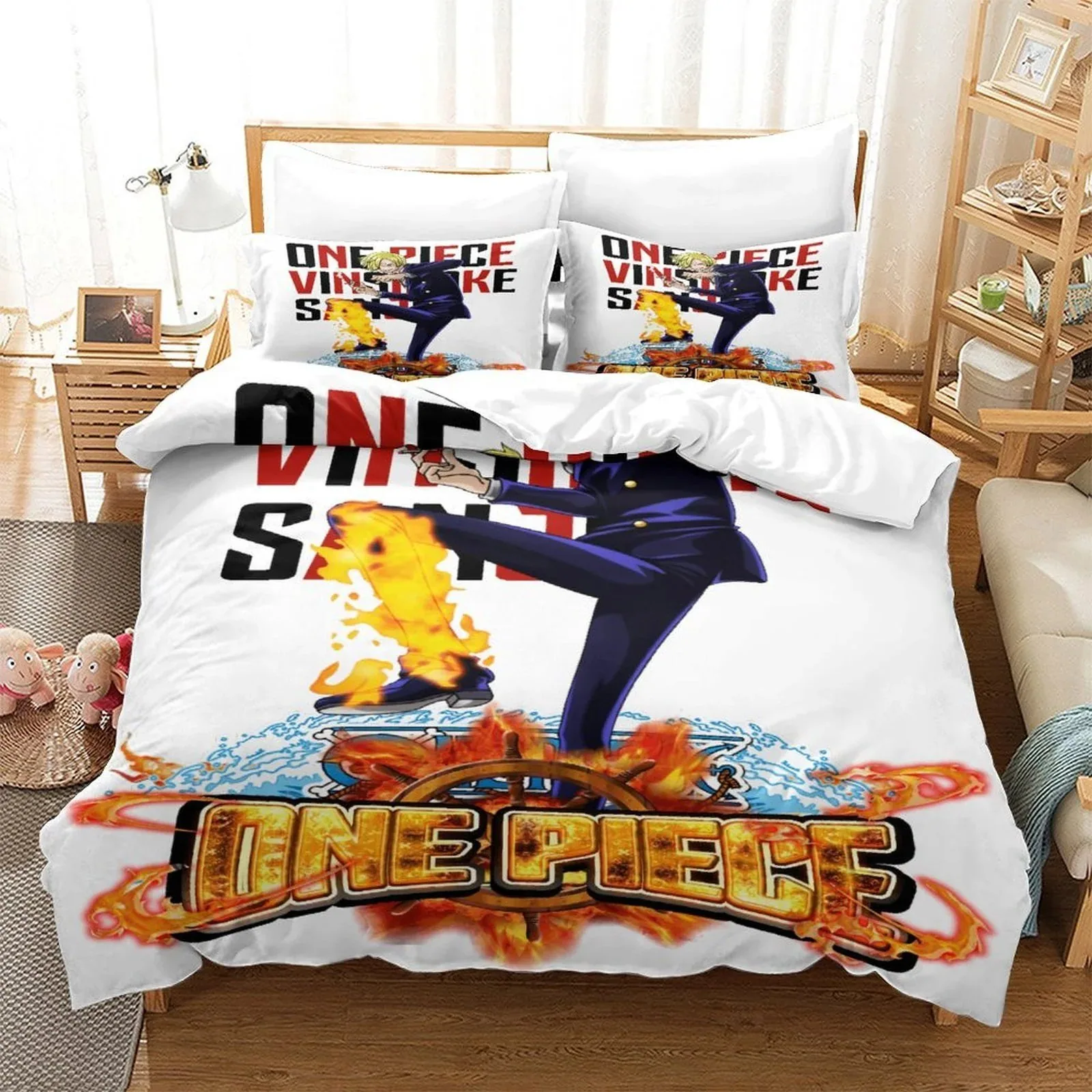 One Piece Sanji Flame Kick Duvet Cover Set - Image 2