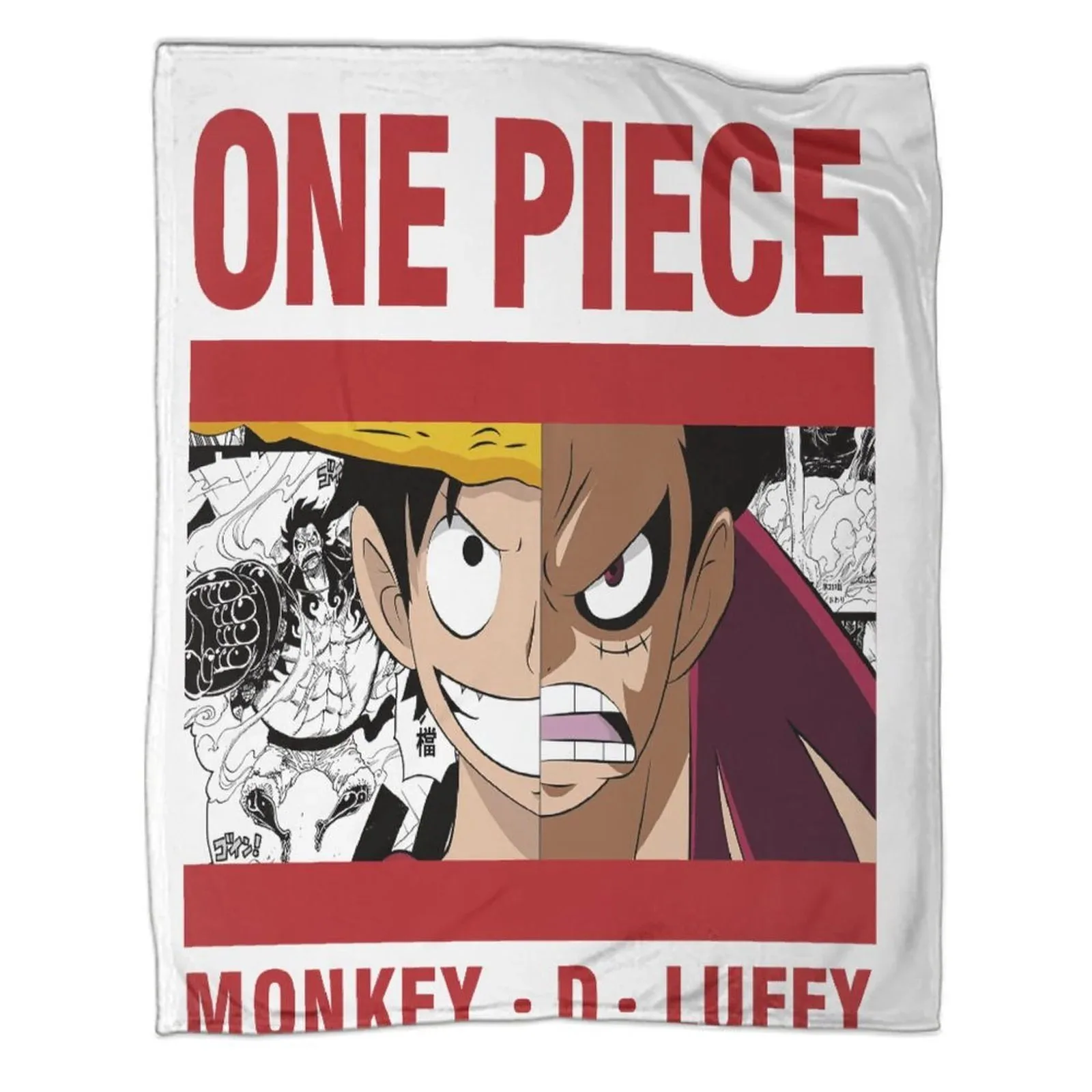 One Piece Manga Panel Red Fleece Throw Blanket - Image 1