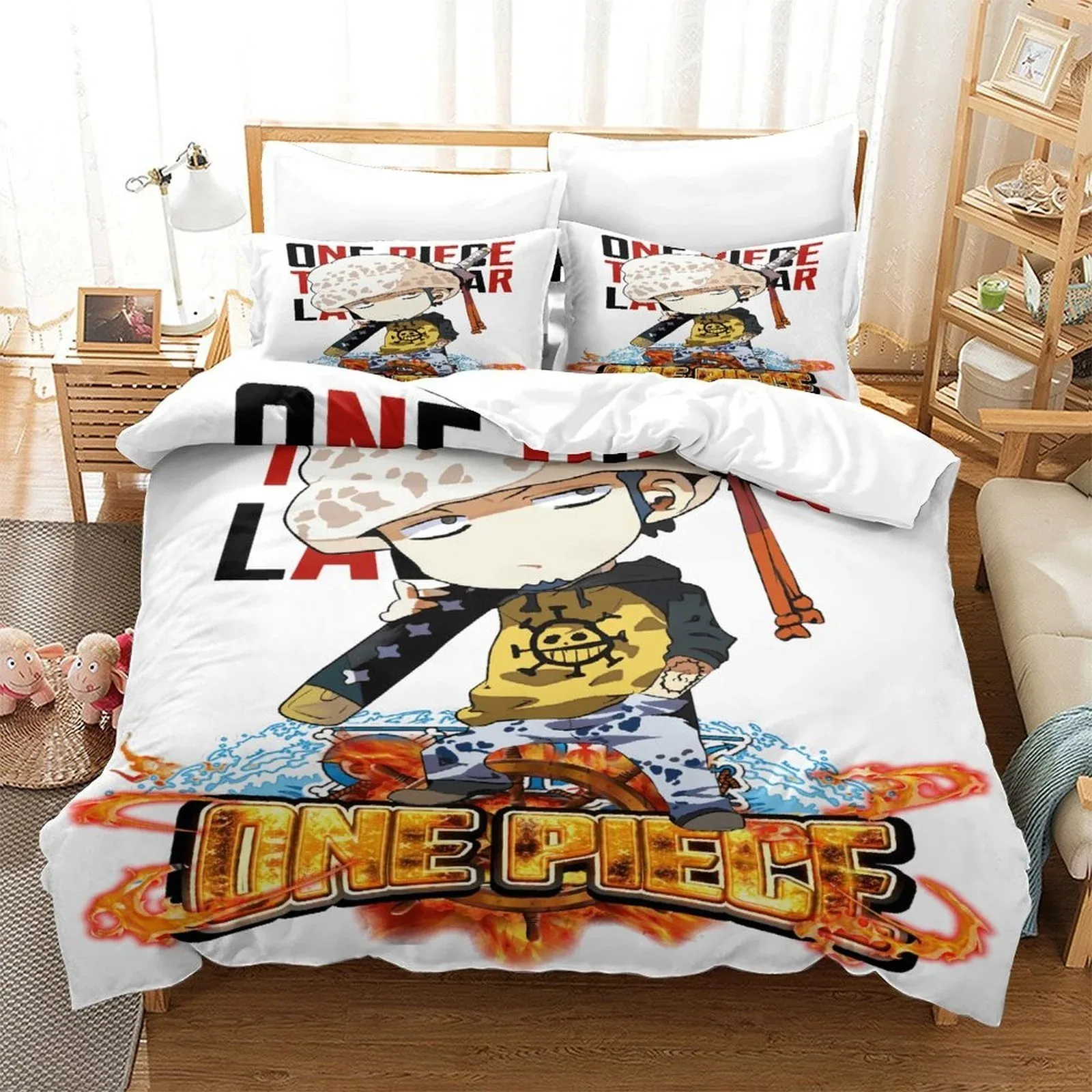 One Piece Trafalgar Law Chibi Duvet Cover Set - Image 2